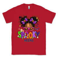 Red Spooky Mini Halloween Messy Bun Classic Tee - texasbilliewilder