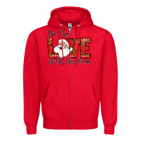 Red for the of the christmas Zipper Hoodie - CowhideDigitalArt