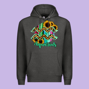 Aquarius Zodiac Sign Sunflower Leopard Serape Premium Hoodie Designed By Ranaportraitstore