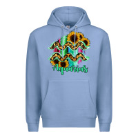 Colony Blue Aquarius Zodiac Sign Sunflower Leopard Serape Premium Hoodie - RanaPortraitStore