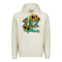Oatmeal Heather Aquarius Zodiac Sign Sunflower Leopard Serape Premium Hoodie - RanaPortraitStore