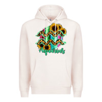 Pale Pink Aquarius Zodiac Sign Sunflower Leopard Serape Premium Hoodie - RanaPortraitStore