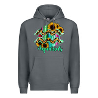 Rock Aquarius Zodiac Sign Sunflower Leopard Serape Premium Hoodie - RanaPortraitStore