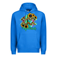 True Royal Aquarius Zodiac Sign Sunflower Leopard Serape Premium Hoodie - RanaPortraitStore