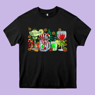 Christmas Tequila Heavy Core Tee Designed By Cowhidedigitalart