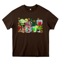 Chocolate Brown Christmas tequila Heavy Core Tee - CowhideDigitalArt