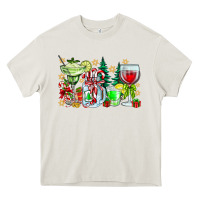 Cream Christmas tequila Heavy Core Tee - CowhideDigitalArt