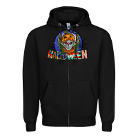 Black halloween Zipper Hoodie - CowhideDigitalArt