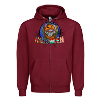 Burgundy halloween Zipper Hoodie - CowhideDigitalArt