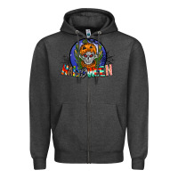 Charcoal Heather halloween Zipper Hoodie - CowhideDigitalArt