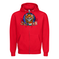 Red halloween Zipper Hoodie - CowhideDigitalArt