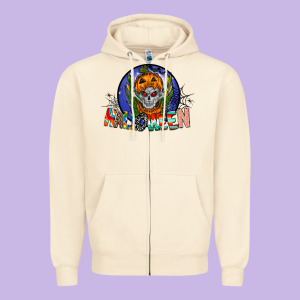 Halloween Zipper Hoodie Designed By Cowhidedigitalart