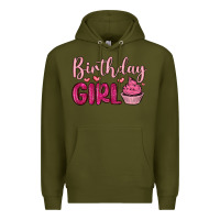Army Green birthday girl cupcake Premium Hoodie - MaliasSmallBusiness