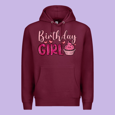 Birthday Girl Cupcake Premium Hoodie Designed By Maliassmallbusiness