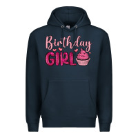 Navy birthday girl cupcake Premium Hoodie - MaliasSmallBusiness