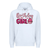 White birthday girl cupcake Premium Hoodie - MaliasSmallBusiness