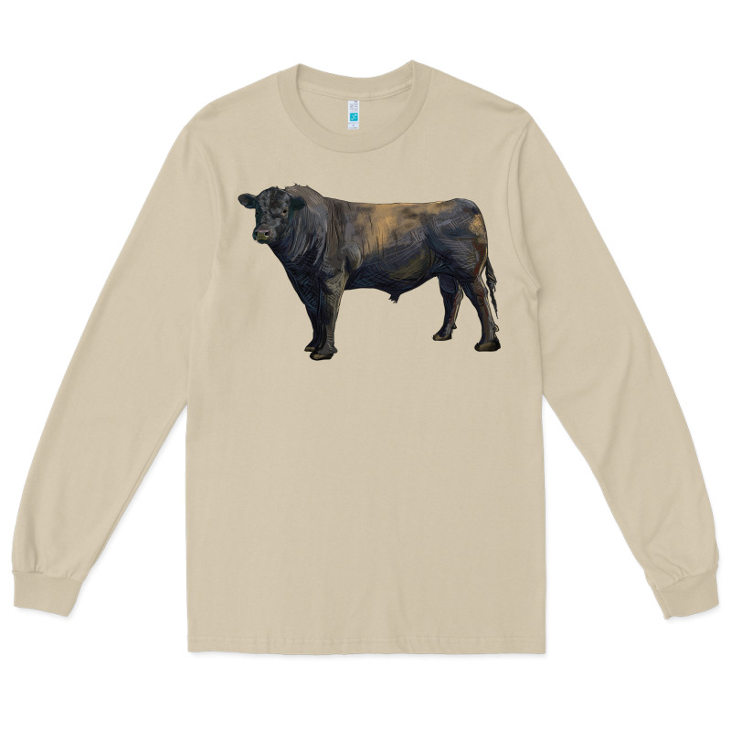 Black Angus Bull Long Sleeve Tee by RanaPortraitStore | Teevron