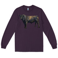 Plum black angus bull Long Sleeve Tee - RanaPortraitStore