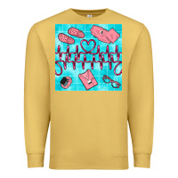 Antique Gold nurse heart beat seamless pattern Premium Sweatshirt - BundleAndBundleShop