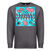 Charcoal Heather nurse heart beat seamless pattern Premium Sweatshirt - BundleAndBundleShop