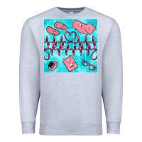 Heather Grey nurse heart beat seamless pattern Premium Sweatshirt - BundleAndBundleShop