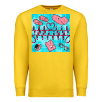Lemon nurse heart beat seamless pattern Premium Sweatshirt - BundleAndBundleShop