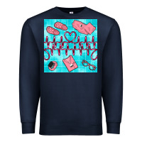 Navy nurse heart beat seamless pattern Premium Sweatshirt - BundleAndBundleShop