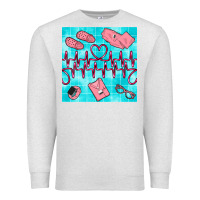 Oatmeal Heather nurse heart beat seamless pattern Premium Sweatshirt - BundleAndBundleShop