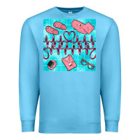 Ocean Blue nurse heart beat seamless pattern Premium Sweatshirt - BundleAndBundleShop