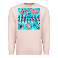 Pale Pink nurse heart beat seamless pattern Premium Sweatshirt - BundleAndBundleShop