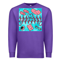 Purple nurse heart beat seamless pattern Premium Sweatshirt - BundleAndBundleShop