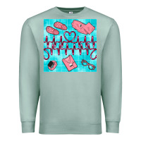 Seafoam nurse heart beat seamless pattern Premium Sweatshirt - BundleAndBundleShop