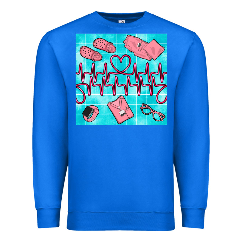 Nurse Heart Beat Seamless Pattern Premium Sweatshirt by BundleAndBundleShop | Teevron