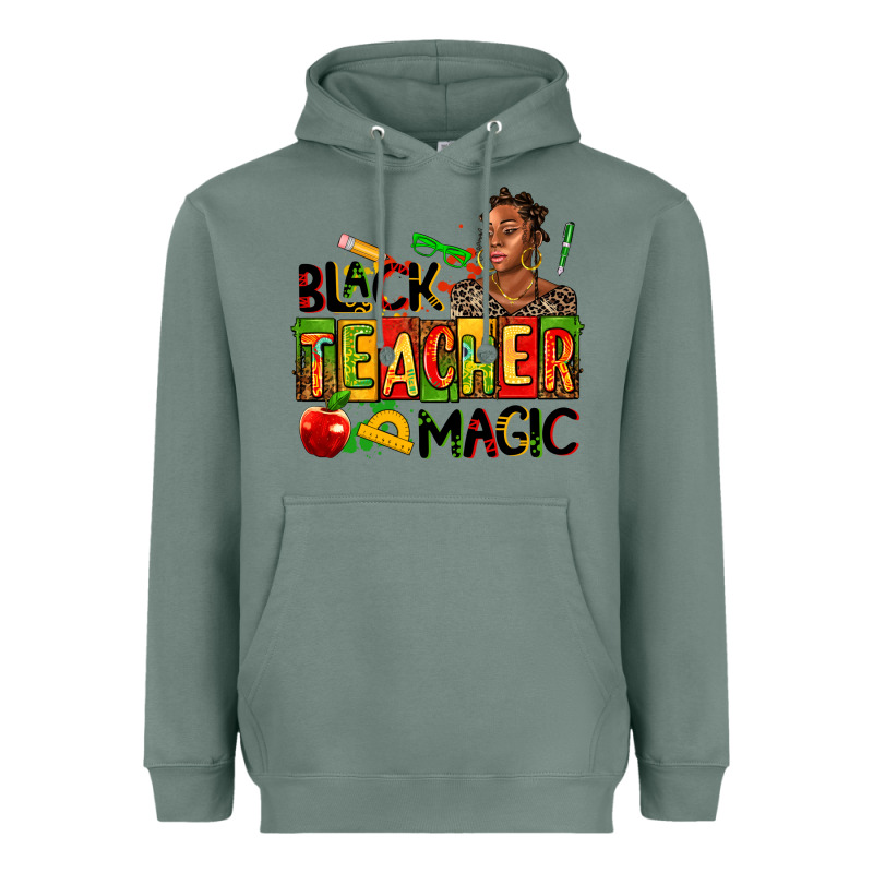 Black Teacher  Magic Heavyweight Hoodie by AdoDesignShop | Teevron