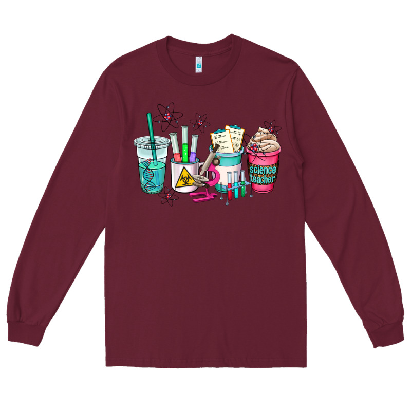Science Teacher Coffee Cups Long Sleeve Tee by AdoDesignShop | Teevron