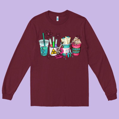Science Teacher Coffee Cups Long Sleeve Tee Designed By Adodesignshop