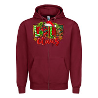 Burgundy christmas lele claus Zipper Hoodie - FaDigitalArtStudio