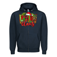 Navy christmas lele claus Zipper Hoodie - FaDigitalArtStudio