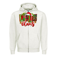 Oatmeal Heather christmas lele claus Zipper Hoodie - FaDigitalArtStudio