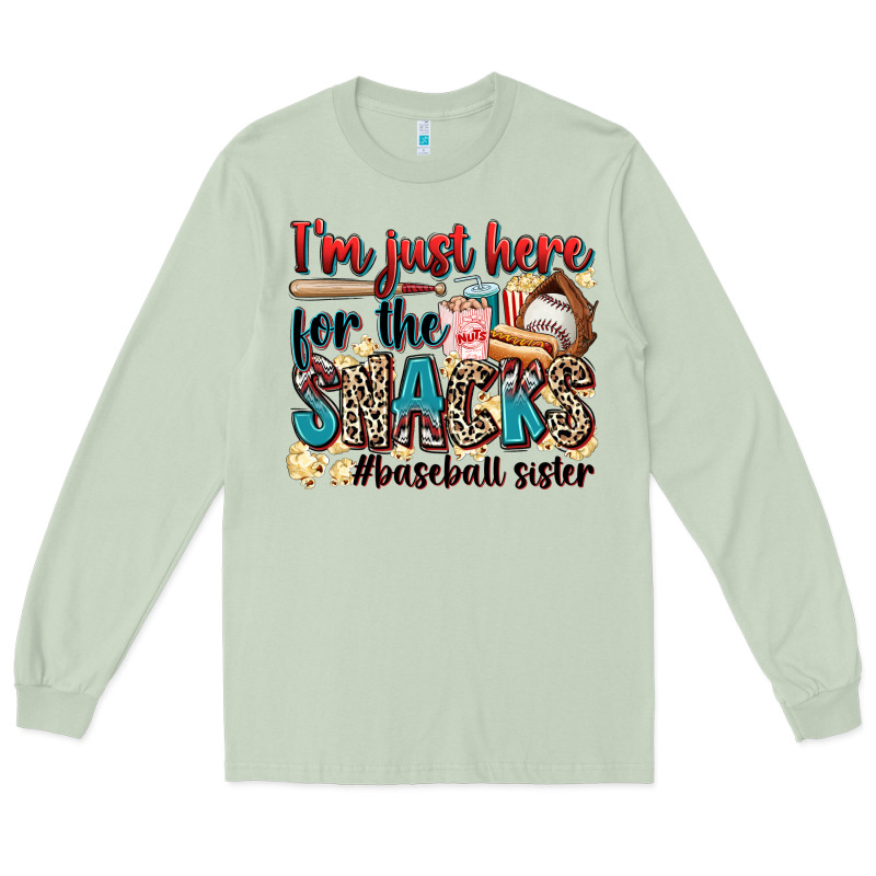 I'm Just Here For The Snacks #baseball Sister Long Sleeve Tee by Zillion Design Studio | Teevron