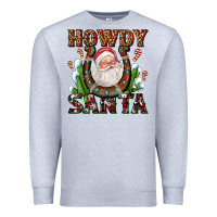 Heather Grey howdy santa Premium Sweatshirt - AdoDesignShop