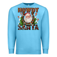 Ocean Blue howdy santa Premium Sweatshirt - AdoDesignShop