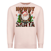 Pale Pink howdy santa Premium Sweatshirt - AdoDesignShop