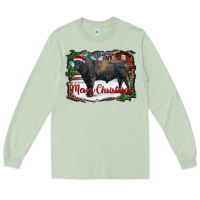 Matcha merry Christmas black angus bull and farm Long Sleeve Tee - RanaPortraitStore