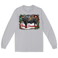 Moon Dust merry Christmas black angus bull and farm Long Sleeve Tee - RanaPortraitStore