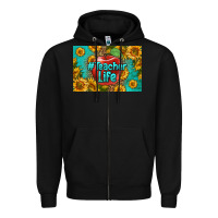 Black teacher life skinny metal can holder Zipper Hoodie - HRA Design Shop