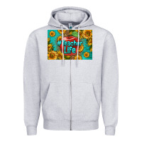 Heather Grey teacher life skinny metal can holder Zipper Hoodie - HRA Design Shop