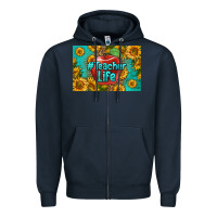 Navy teacher life skinny metal can holder Zipper Hoodie - HRA Design Shop