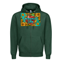 Sports Green teacher life skinny metal can holder Zipper Hoodie - HRA Design Shop