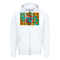 White teacher life skinny metal can holder Zipper Hoodie - HRA Design Shop